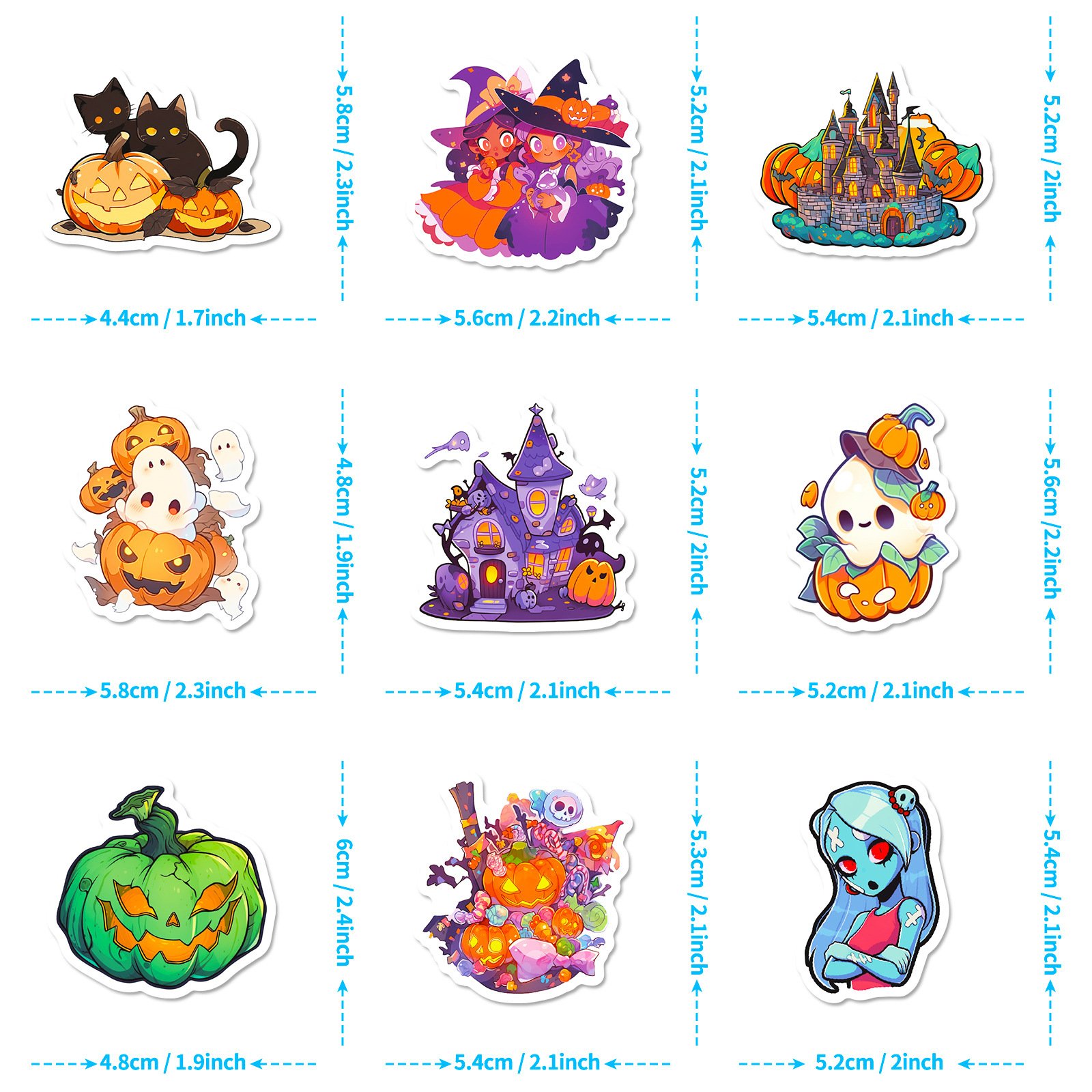 Company Design Labels Cartoon Waterproof Sticker Logo All Saints' Day Printing Holographic Vinyl Custom Die Cut Sticker Sheet