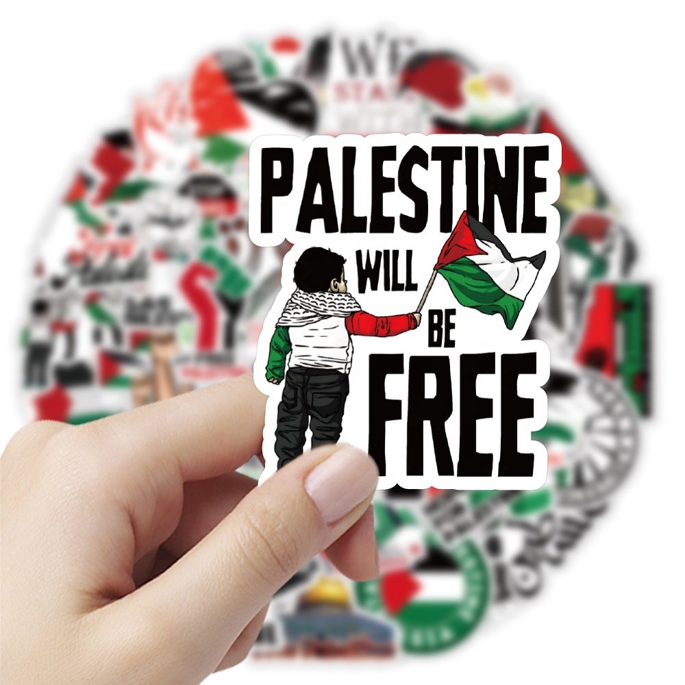 Custom 53pcs/bag Fashion Cartoon Stickers for War Luggage Motorcycle Car Decor Phone Stickers Waterproof National Flag Sticker