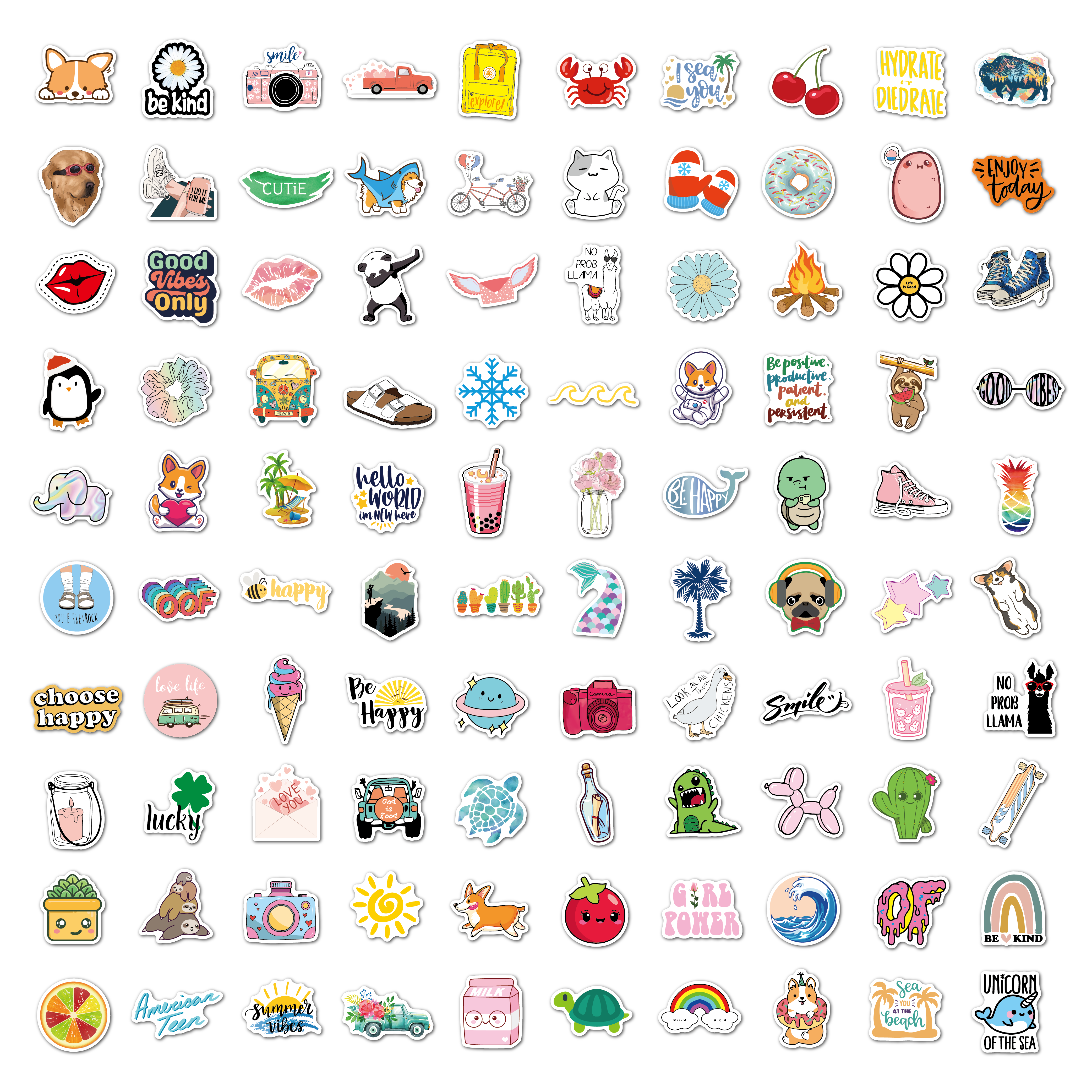 Vinyl Anime Mixed Stickers waterproof and sun-resistant cartoon VSCO sticker for phone laptop skateboard die cut sticker pack