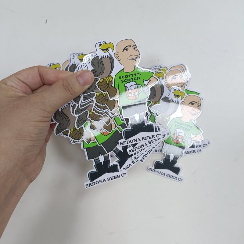 Individual cartoon logo label Self adhesive glossy vinyl sticker Printing custom die cut sticker