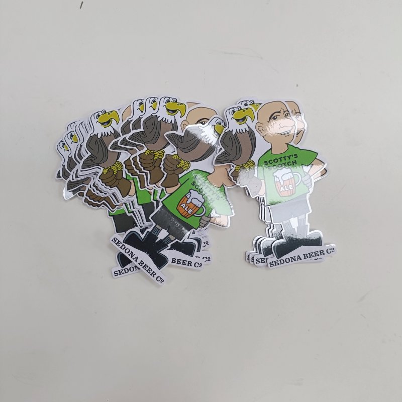 Individual cartoon logo label Self adhesive glossy vinyl sticker Printing custom die cut sticker