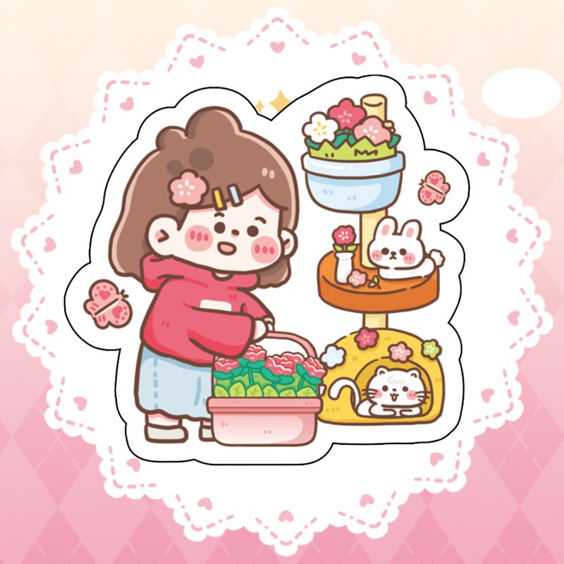 Gaoshan Cultural and Creative Muzi Complete Set of Handmade Decoration Tools Sweet Cartoon Emotional Pattern Stickers