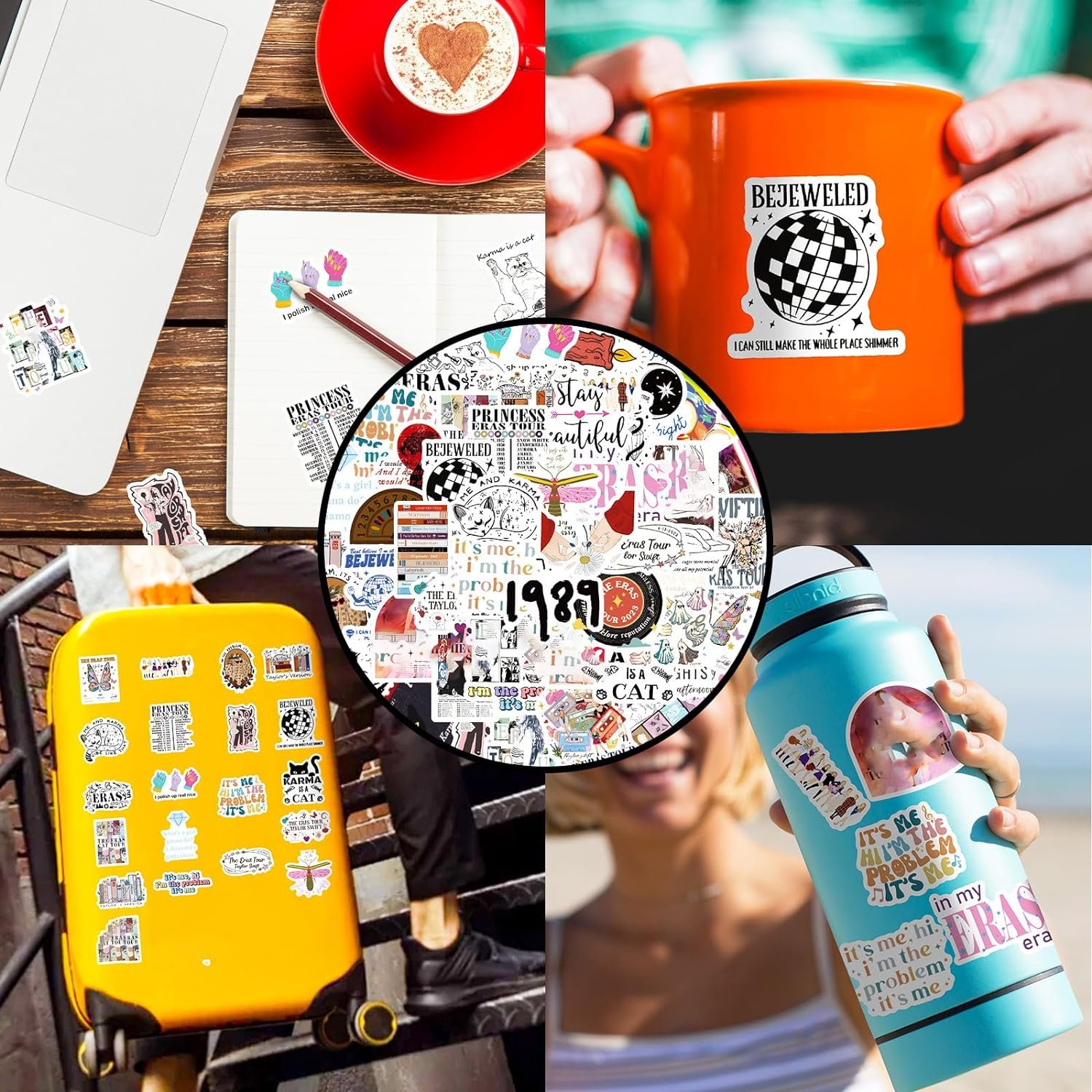 100PCS Custom Vinyl Cute Stickers Cartoon Stickers Die Cut Waterproof For Kids Skateboard Laptop Luggage Decoration