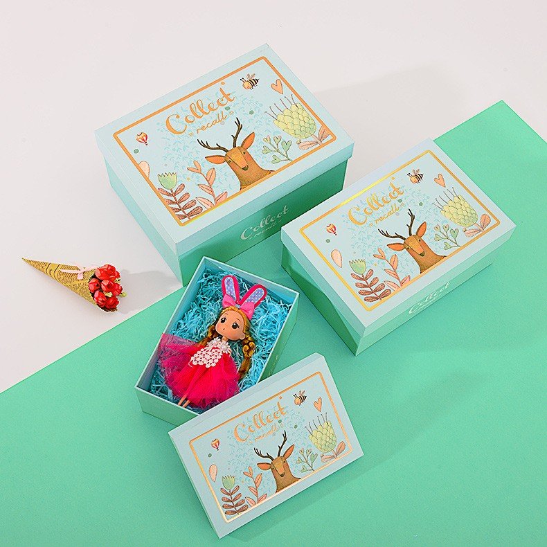 Spot deer to make cartoon gift packaging birthday gift lipstick box LiDai suits