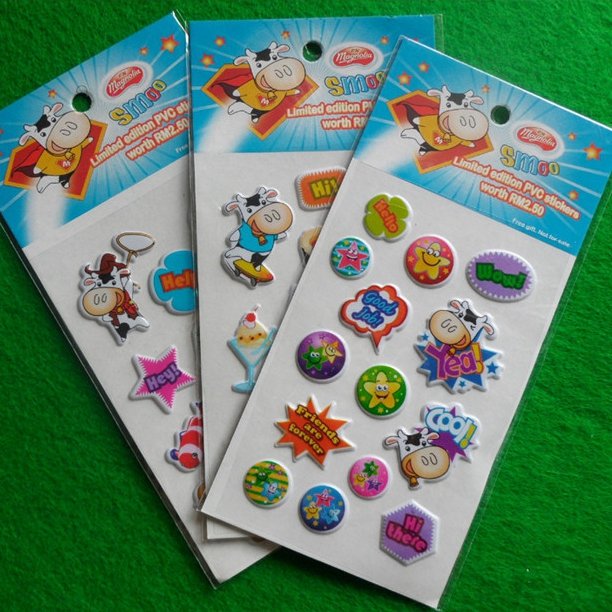 Custom 3D puffy sticker sheets for kids wholesale kawaii 3D cute animals puffy stickers