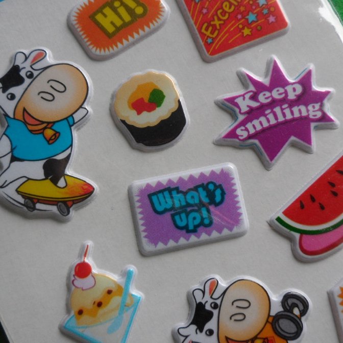 Custom 3D puffy sticker sheets for kids wholesale kawaii 3D cute animals puffy stickers