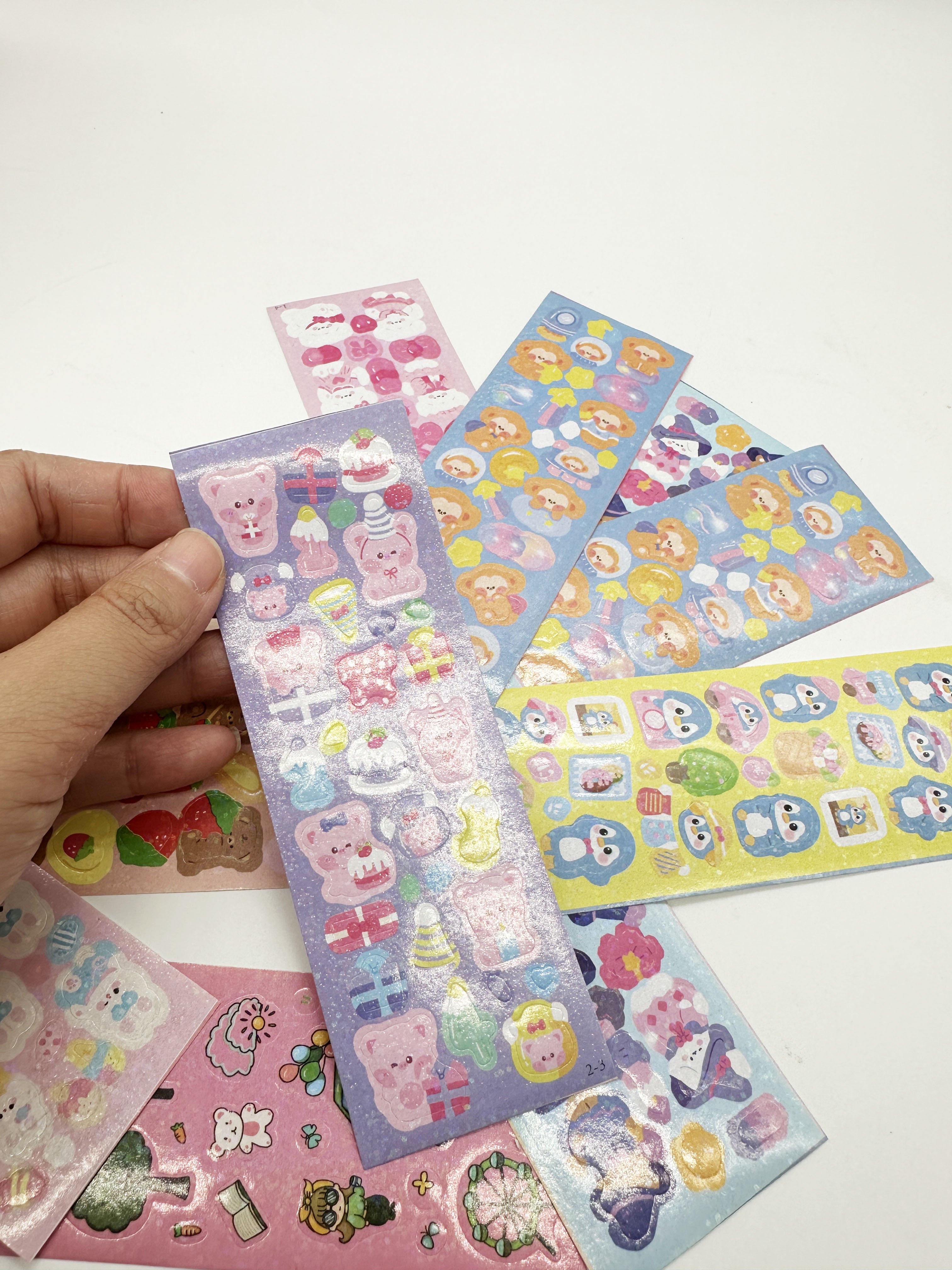 BD PACK wholesale mix and match multiple Kawaii children's stationery cards cute and shiny waterproof self-adhesive stickers