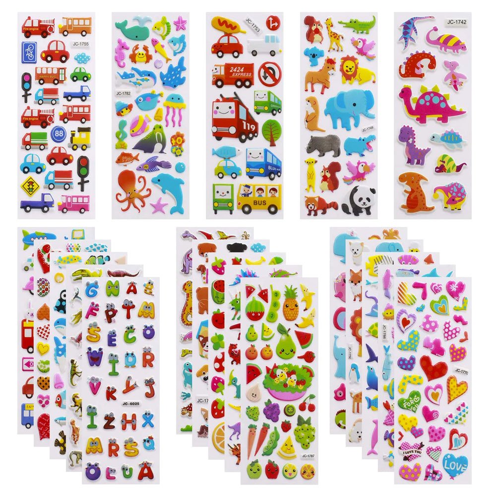 Hot Sale Toys OEM High Quality Various Lovely Cute 3D Cartoon Stickers For Kids Promotional Toys