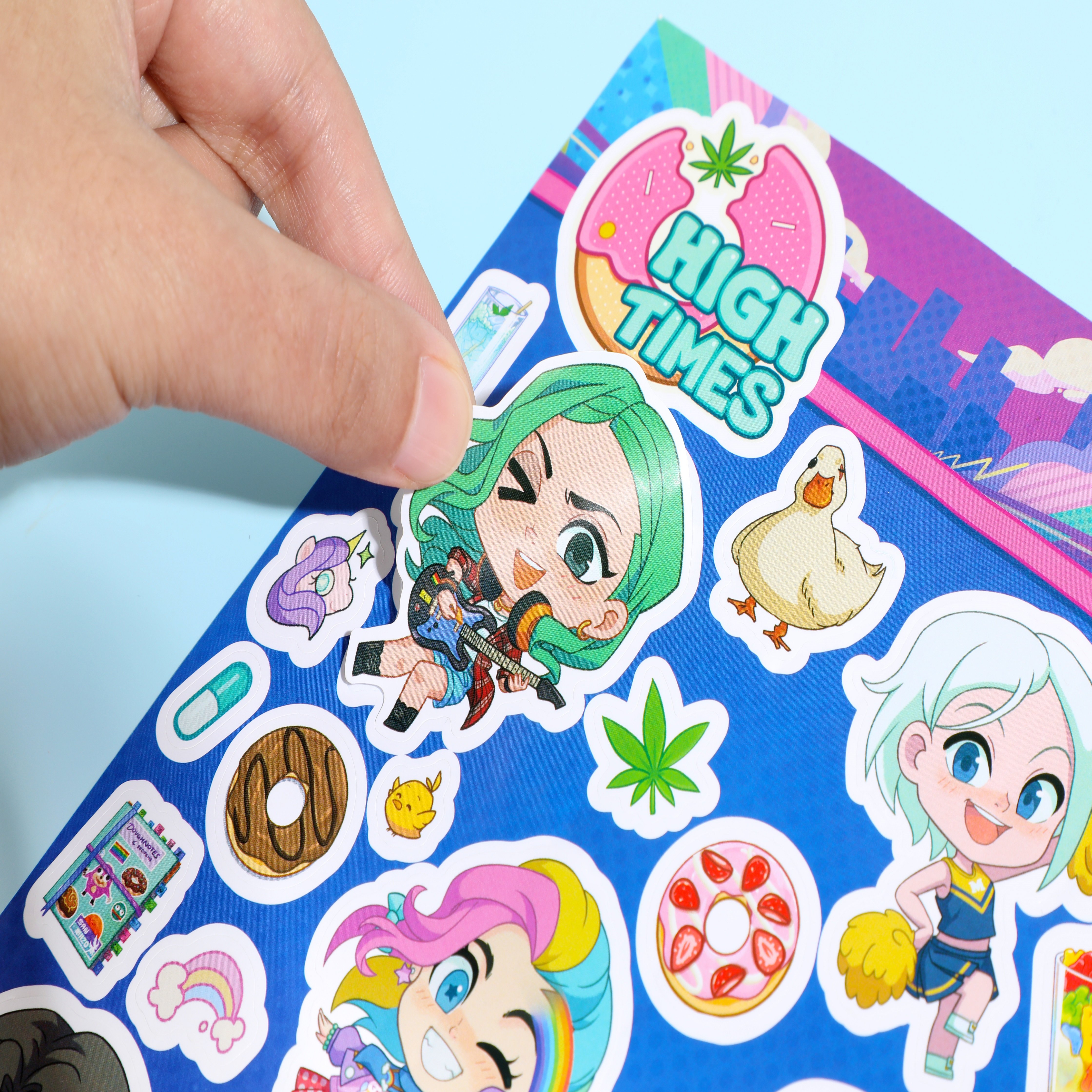 Custom Sticker Sheet Printing Cute Pet Cut Cartoon Vinyl Sticker Sheet Kiss Cut Clear Sticker Sheet Waterproof