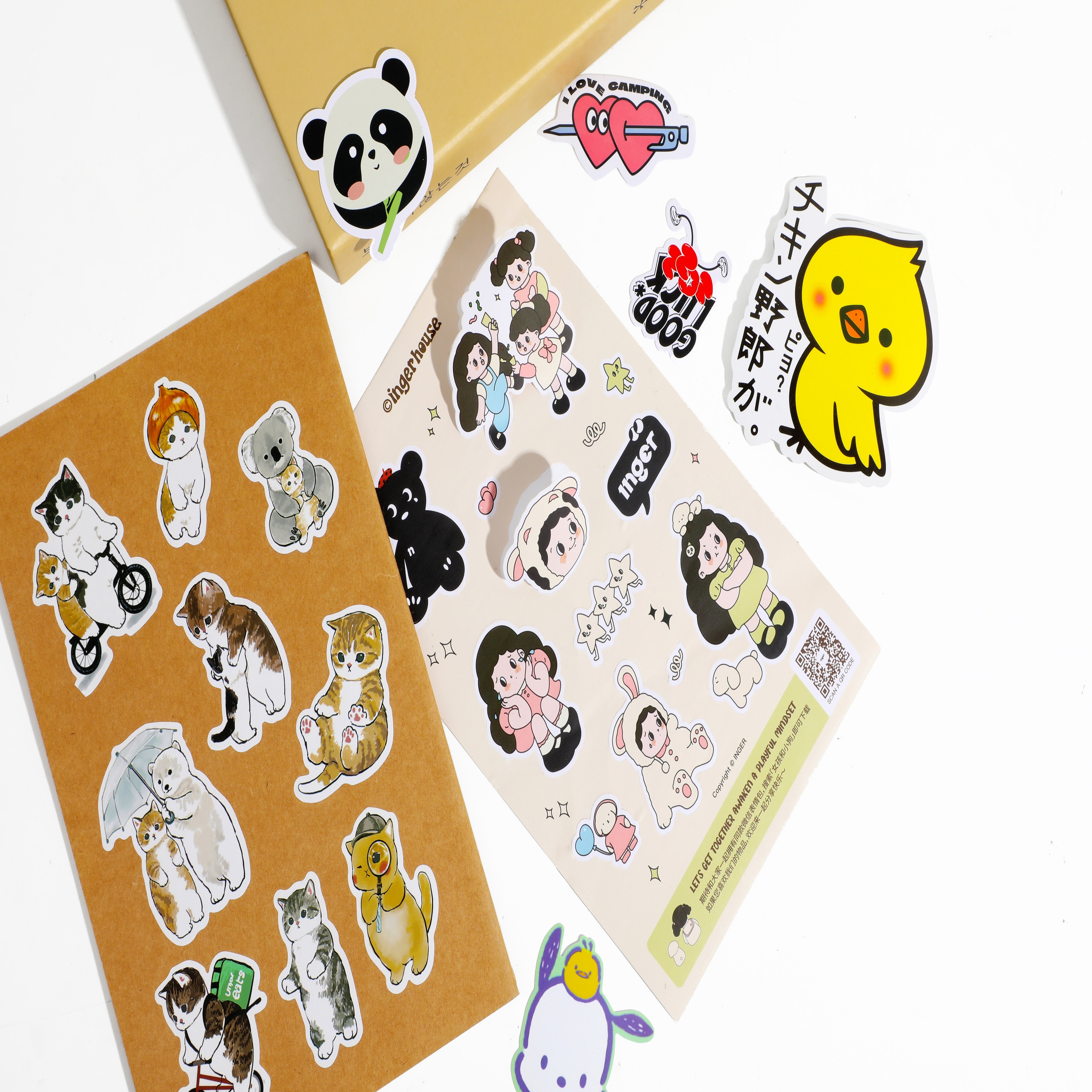 Custom Sticker Sheet Printing Cute Pet Cut Cartoon Vinyl Sticker Sheet Kiss Cut Clear Sticker Sheet Waterproof