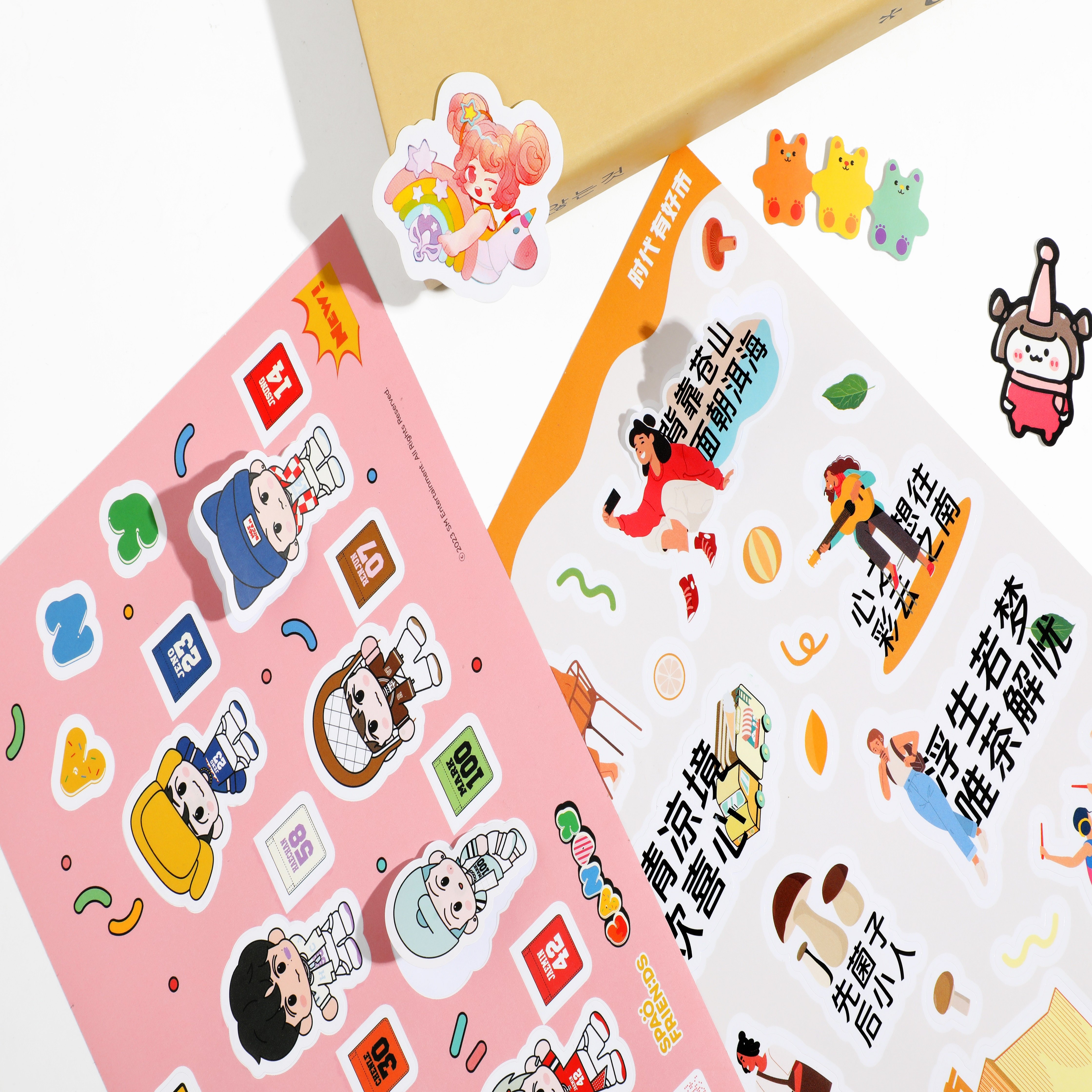 Custom Sticker Sheet Printing Cute Pet Cut Cartoon Vinyl Sticker Sheet Kiss Cut Clear Sticker Sheet Waterproof