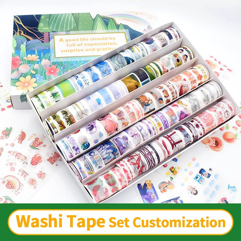 Custom Stamp Washi Tape Personnalised Die Cut Irregular Cartoon Cute Stamp Washi Sticker Tape