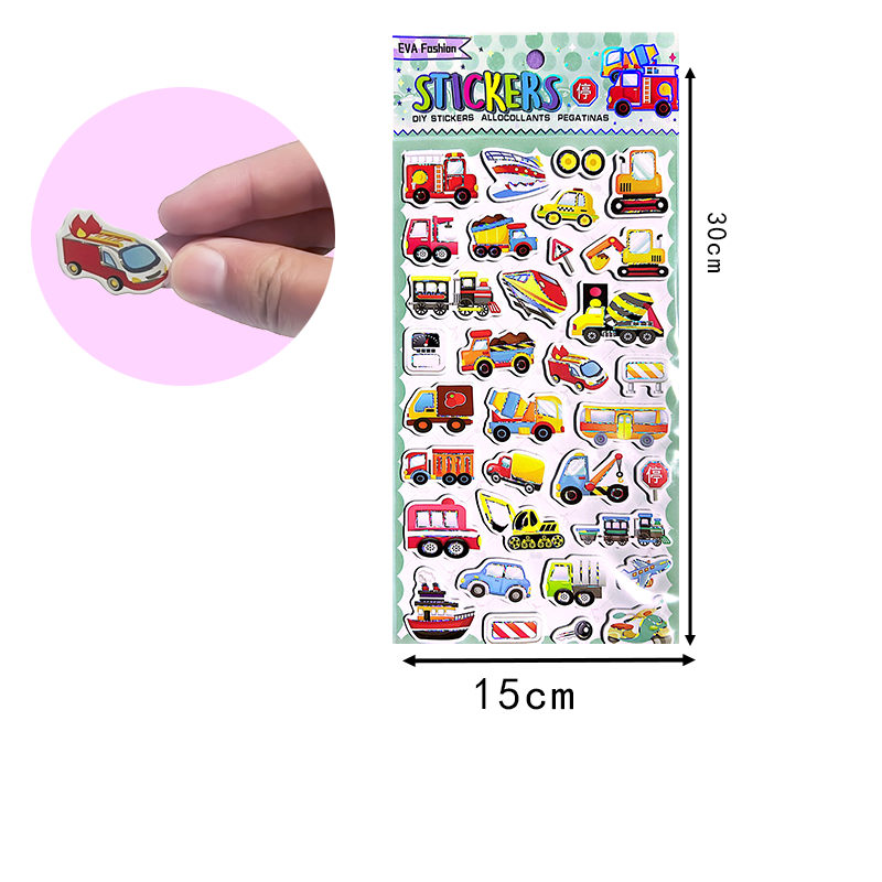 3d cartoon gilt Stickers EVA carton foam custom adhesive cheap stickers for kids school office