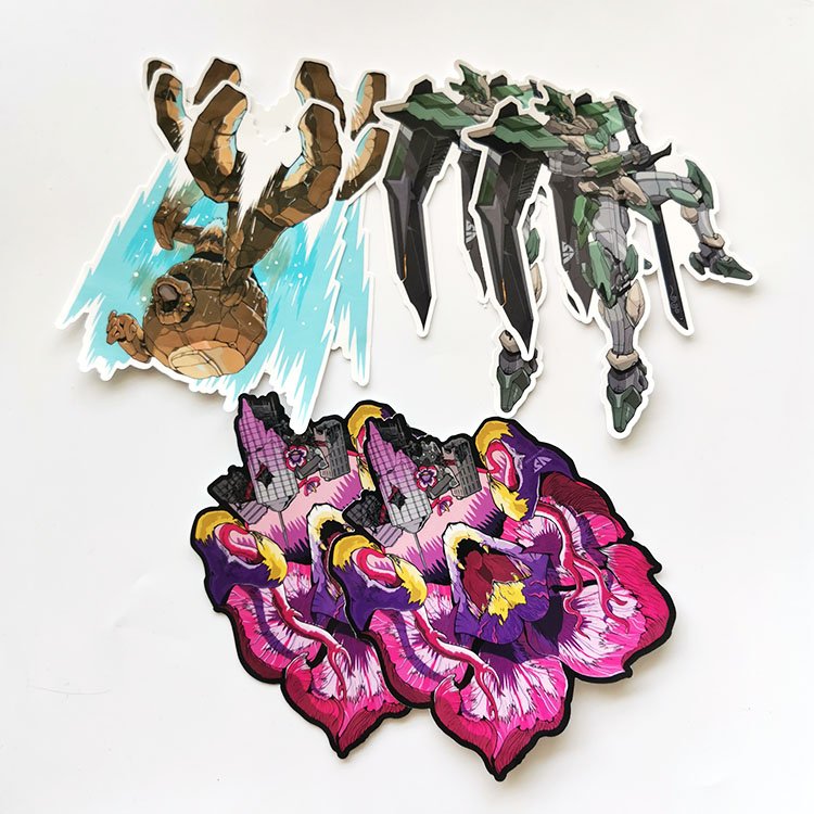 Custom UV Resist Back Split Die Cut Logo Printed Die Cut Waterproof Glossy Vinyl Adhesive Advertising Stickers Custom