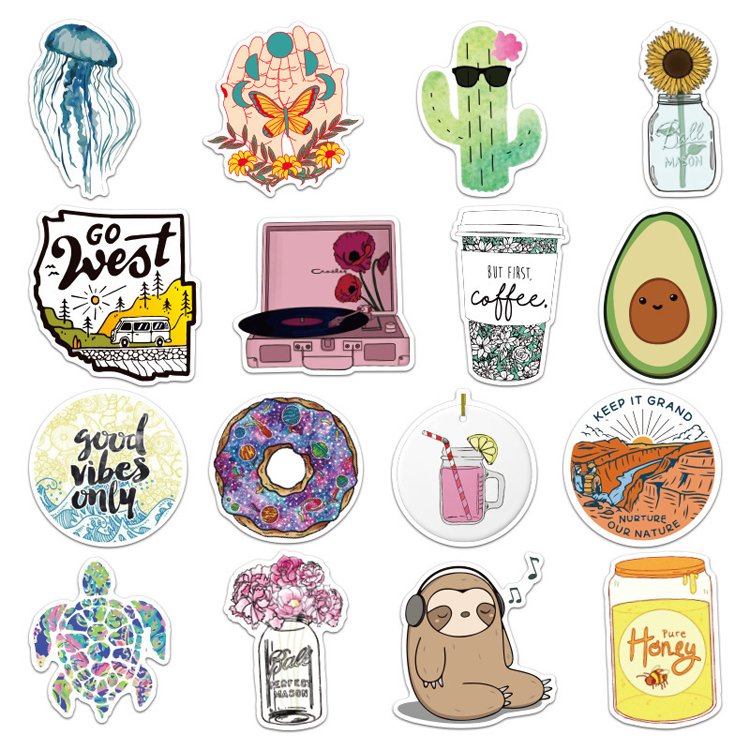 Promotional cute gift self adhesive custom die cut PVC cartoon stickers