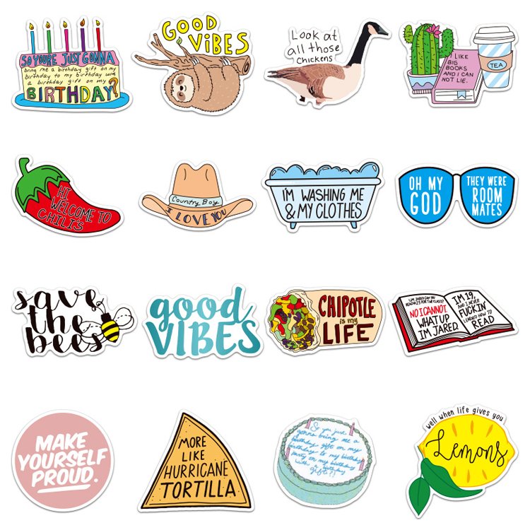 Promotional cute gift self adhesive custom die cut PVC cartoon stickers