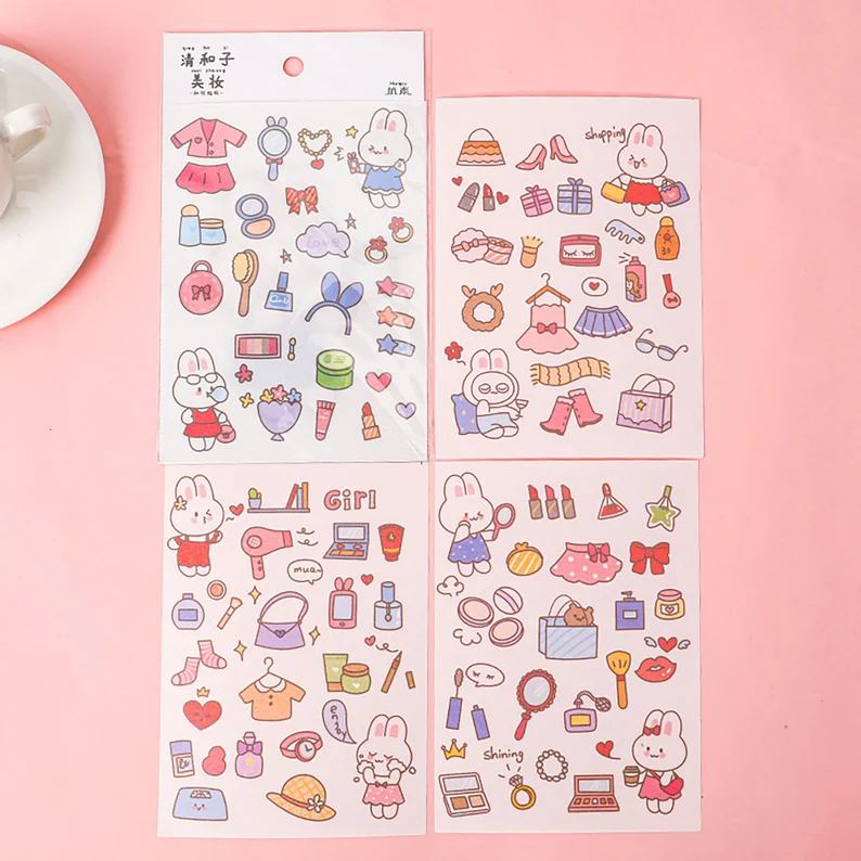 Custom Waterproof logo Die Cut laptop planner book cute cartoon sticker for china