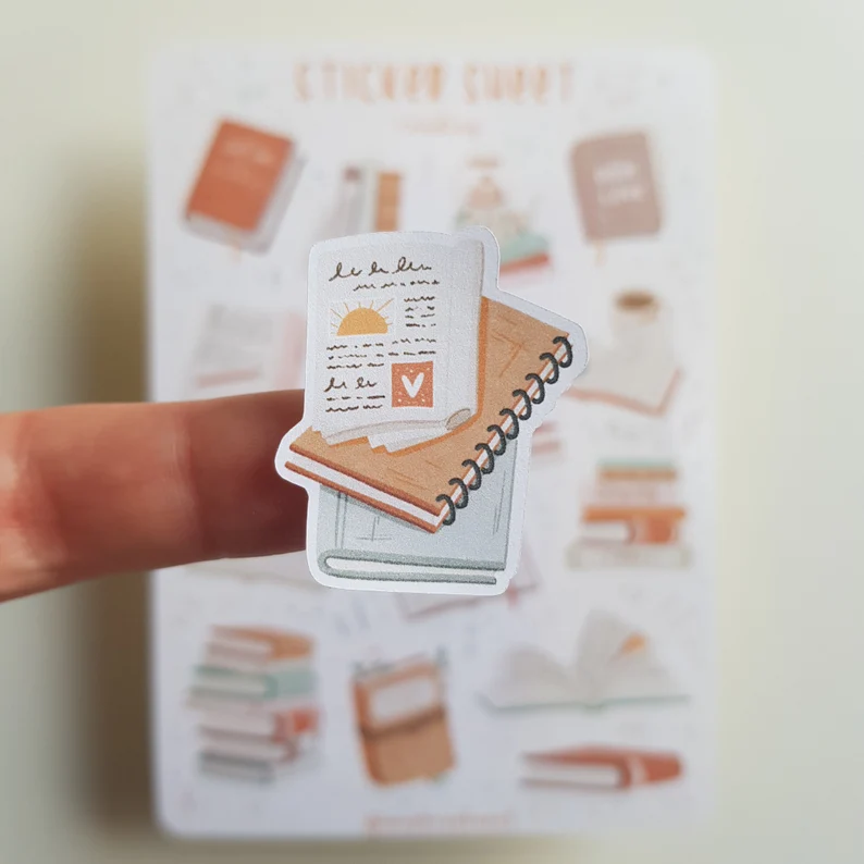 Custom Waterproof logo Die Cut laptop planner book cute cartoon sticker for china