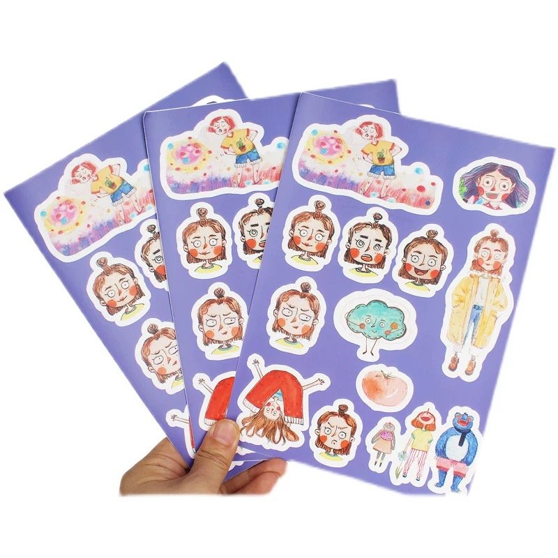 Wholesale Waterproof Custom Printing Vinyl Kiss Cut Cute Paper Sticker Sheet For Planner Stationery