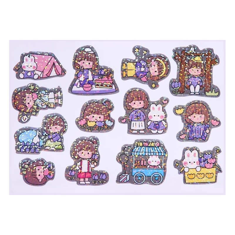 Wholesale Waterproof Custom Printing Vinyl Kiss Cut Cute Paper Sticker Sheet For Planner Stationery