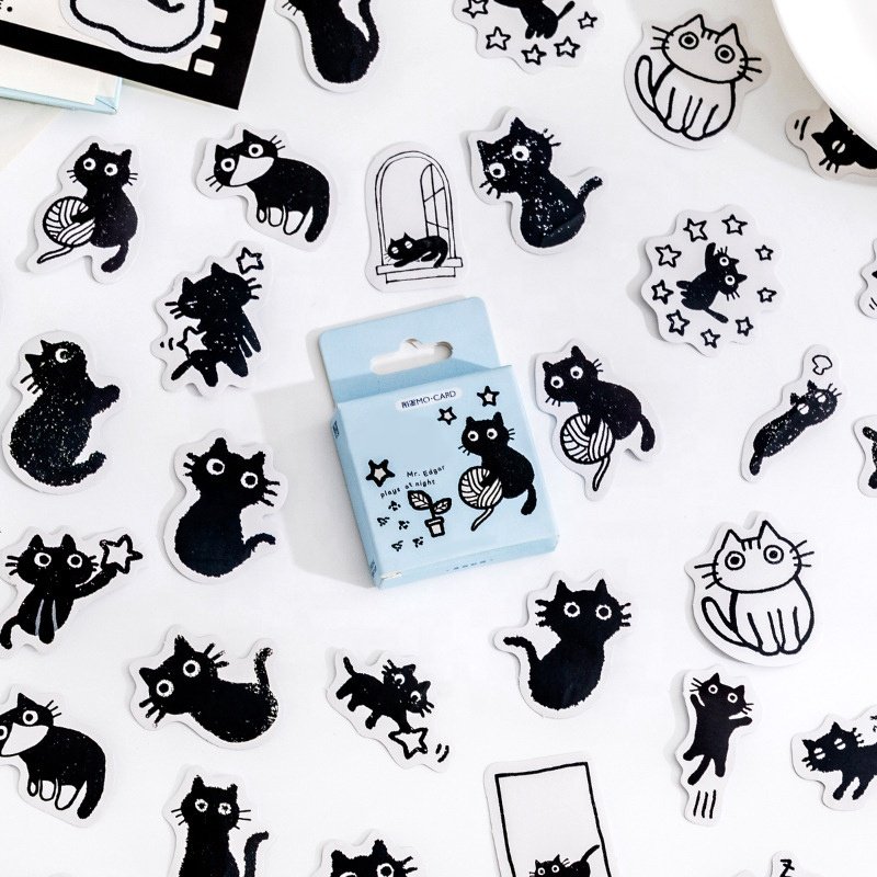Custom Printed Cartoon Stickers Cute Hardcover Slim Index Packing Leather Sticker