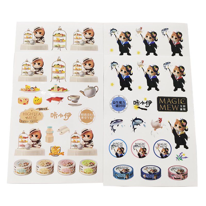 Custom Printed Waterproof Cartoon Vinyl Sheet Sticker Cute Adhesive Paper Carton Label for Industrial Packaging better quality