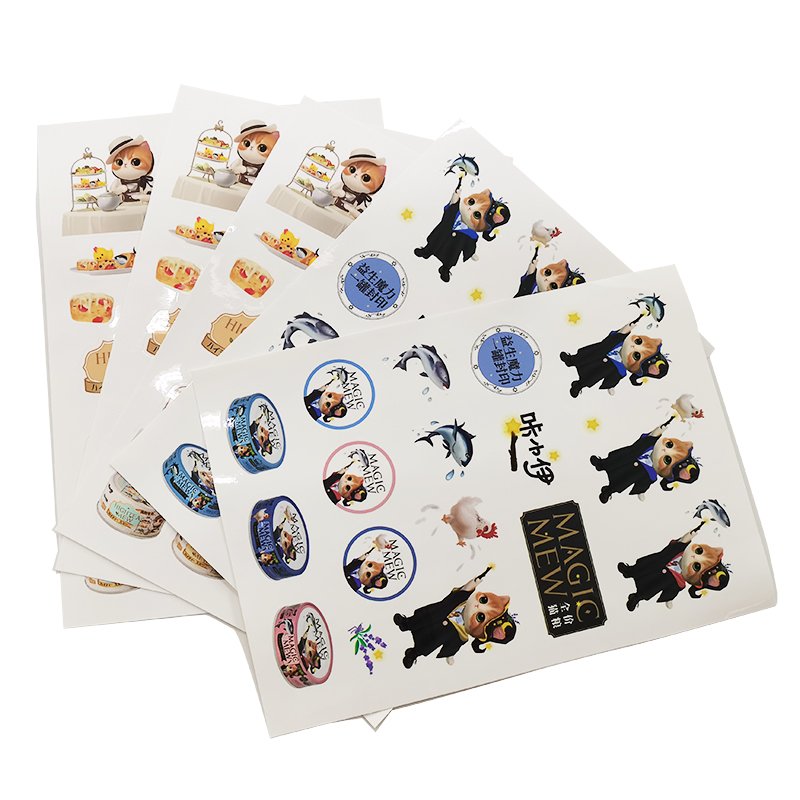 Custom Printed Waterproof Cartoon Vinyl Sheet Sticker Cute Adhesive Paper Carton Label for Industrial Packaging better quality