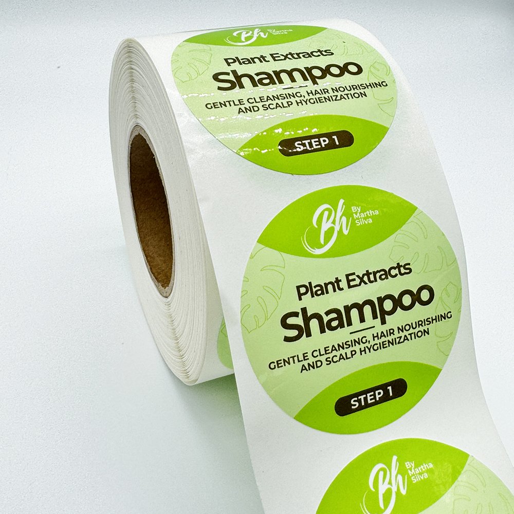 Custom Logo Sticker Digital Printing Roll Plastic Waterproof Synthetic Paper Adhesive Vinyl Pvc Round Circle Brand Logo Sticker