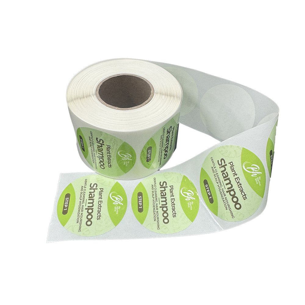 Custom Logo Sticker Digital Printing Roll Plastic Waterproof Synthetic Paper Adhesive Vinyl Pvc Round Circle Brand Logo Sticker