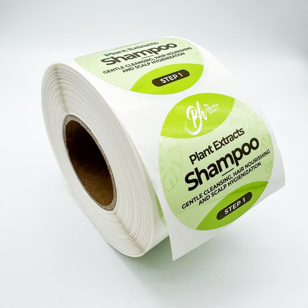 Custom Logo Sticker Digital Printing Roll Plastic Waterproof Synthetic Paper Adhesive Vinyl Pvc Round Circle Brand Logo Sticker