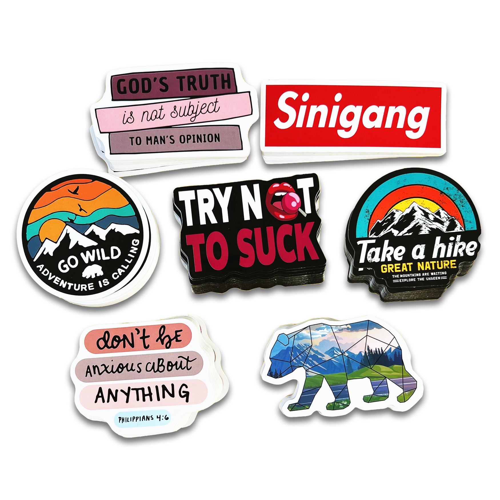 Printing Your Logo Design Outdoor Adhesive Label Cartoon Sticker PVC Weatherproof Stickers Custom Die Cut Sticker