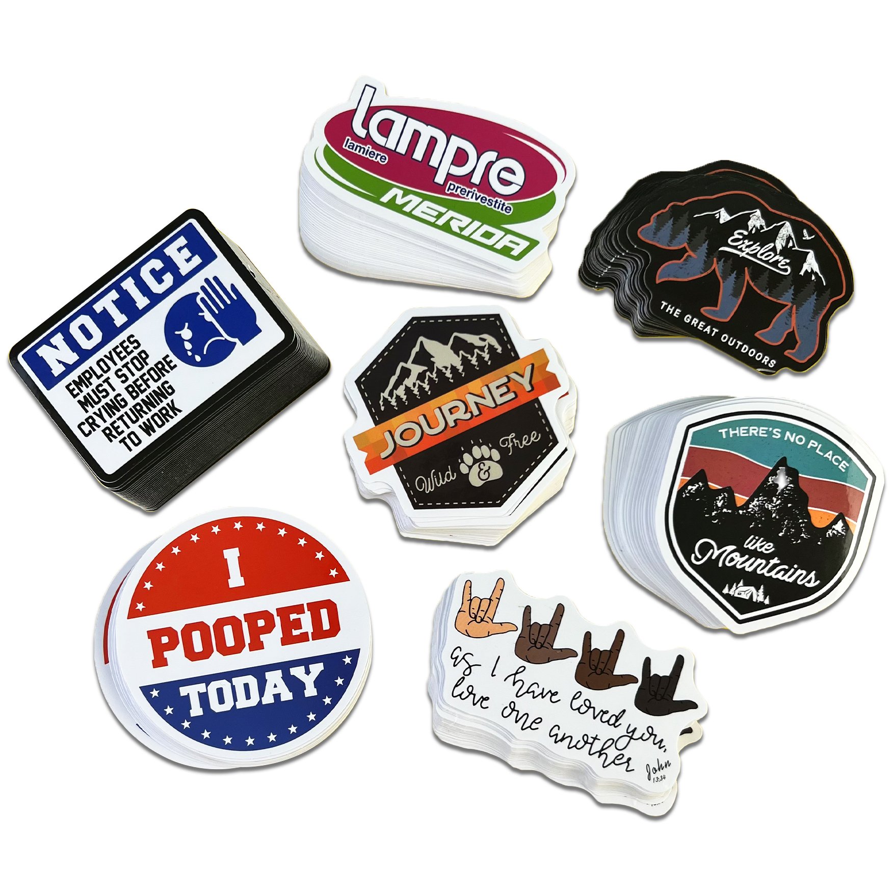 Printing Your Logo Design Outdoor Adhesive Label Cartoon Sticker PVC Weatherproof Stickers Custom Die Cut Sticker