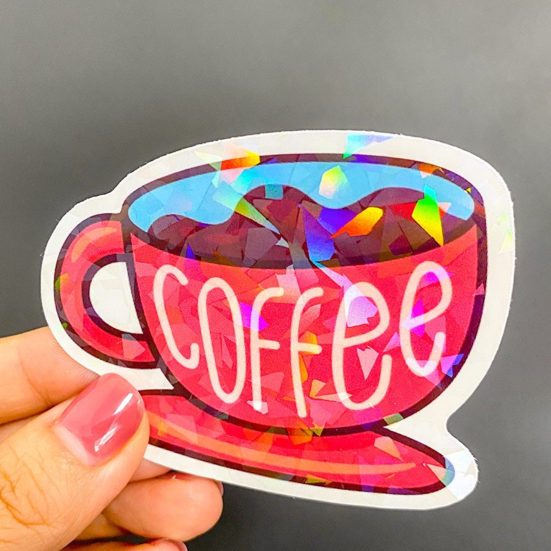 High Quality Printed Custom Decorative Permanent PVC Vinyl Holographic Label Waterproof Logo Laser Metallic Die Cut Stickers