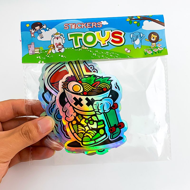 High Quality Printed Custom Decorative Permanent PVC Vinyl Holographic Label Waterproof Logo Laser Metallic Die Cut Stickers