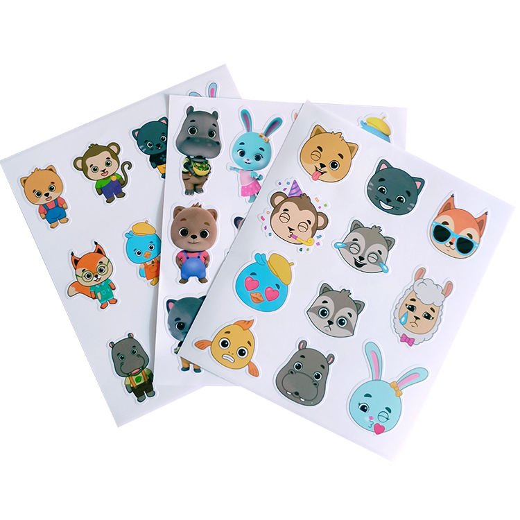 Customized printing die cut Vinyl stickers waterproof removable adhesive PVC custom cartoon stickers