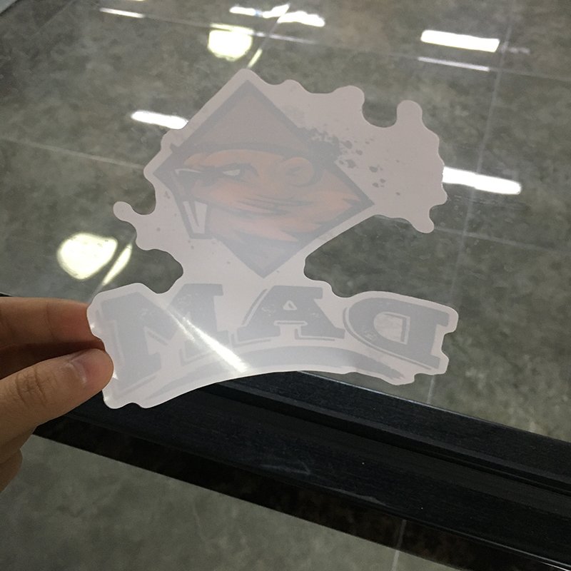 Self adhesive custom vinyl decorative sticker waterproof pvc logo car kiss cut clear sticker for windows