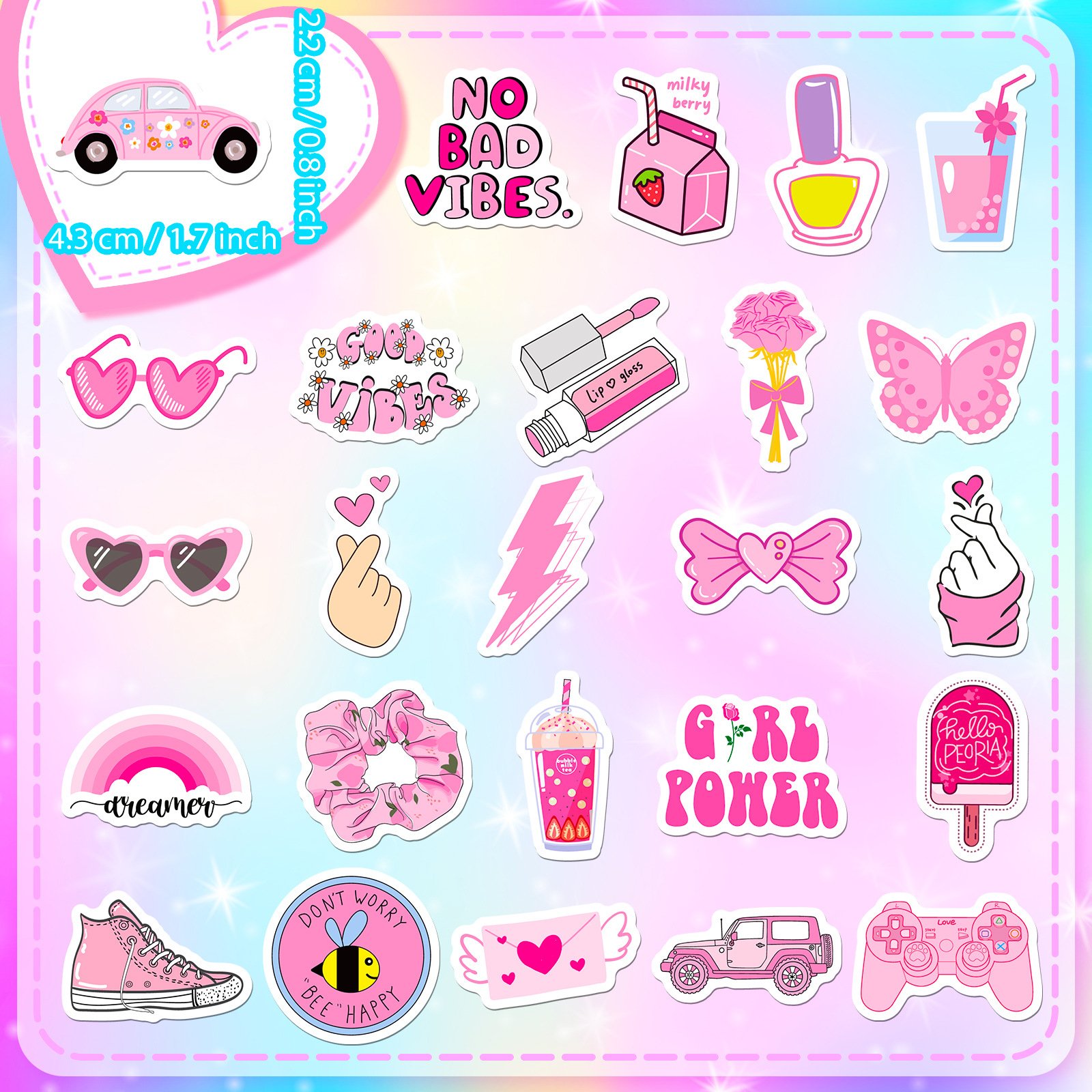 Cartoon Cute Animal Removable Waterproof Pvc Stickers Cute Cartoon Decorative Stickers Waterproof Sticker with Cute Design