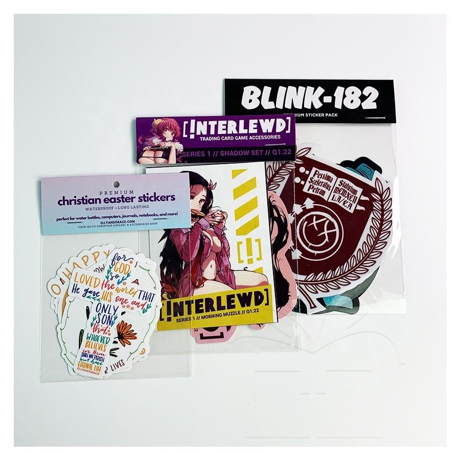 Waterproof Cartoon Sticker Packs in OPP Bag for Advertising Promotion Use Die Cut PVC Vinyl Custom Sticker Packs