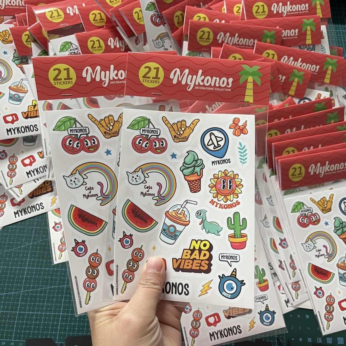 Waterproof Cartoon Sticker Packs in OPP Bag for Advertising Promotion Use Die Cut PVC Vinyl Custom Sticker Packs