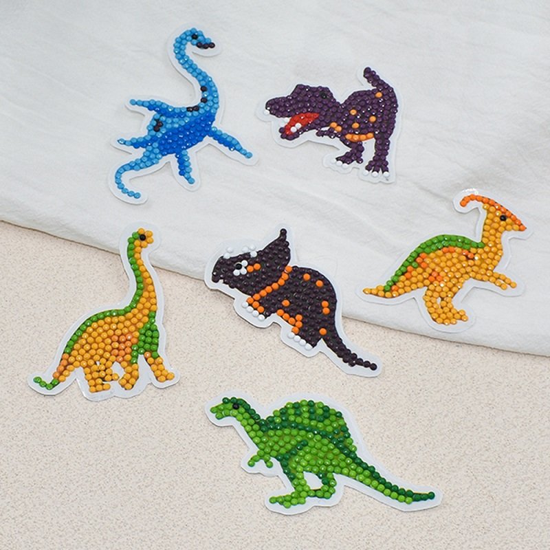 Factory Direct Selling Creative Diamond Painting Stickers Customized Dinosaur Diamond Cartoon Sticker
