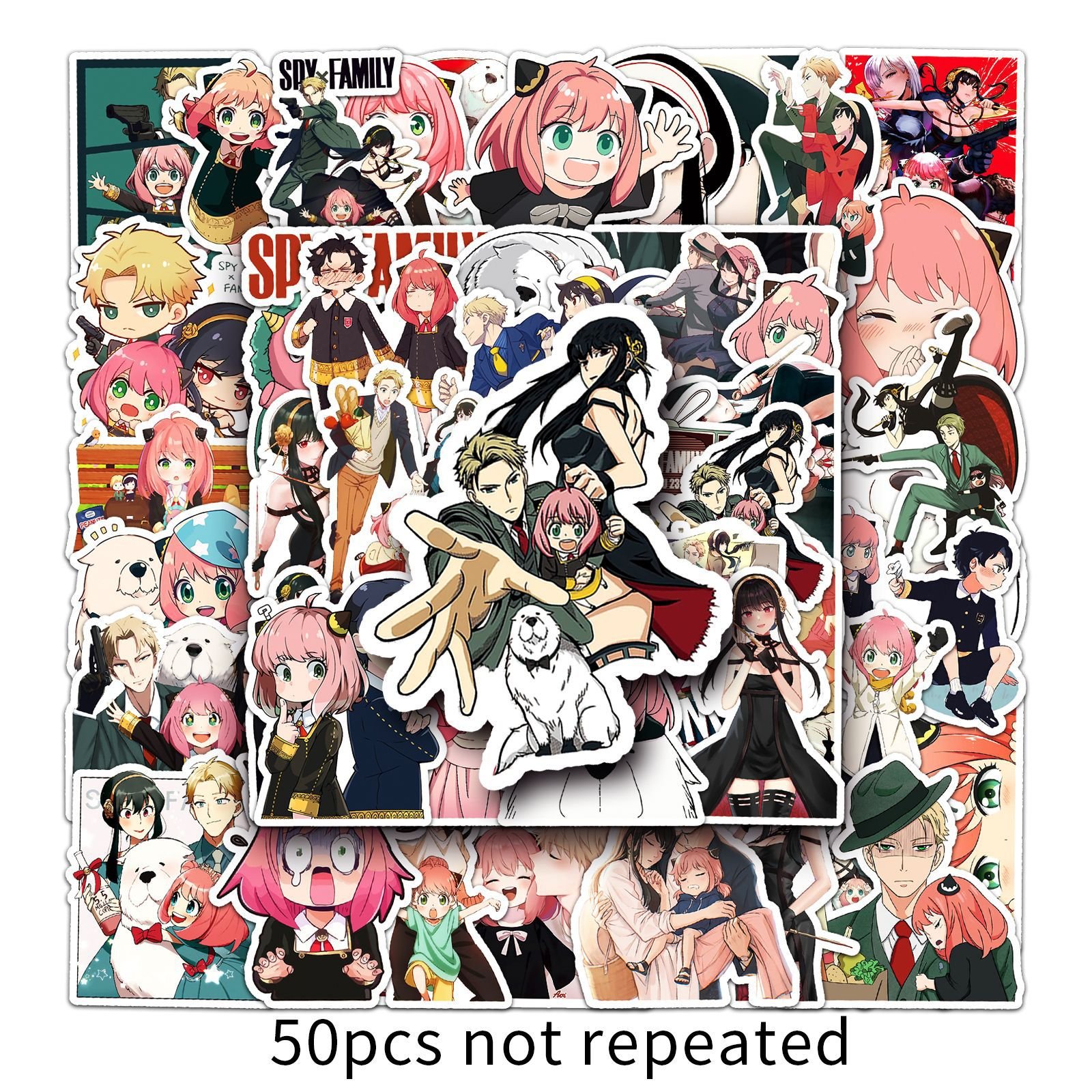 50 Pcs/Bag Waterproof Anime Stickers Cartoon Anime Graffiti Stickers For Luggage Laptop Phone Decoration