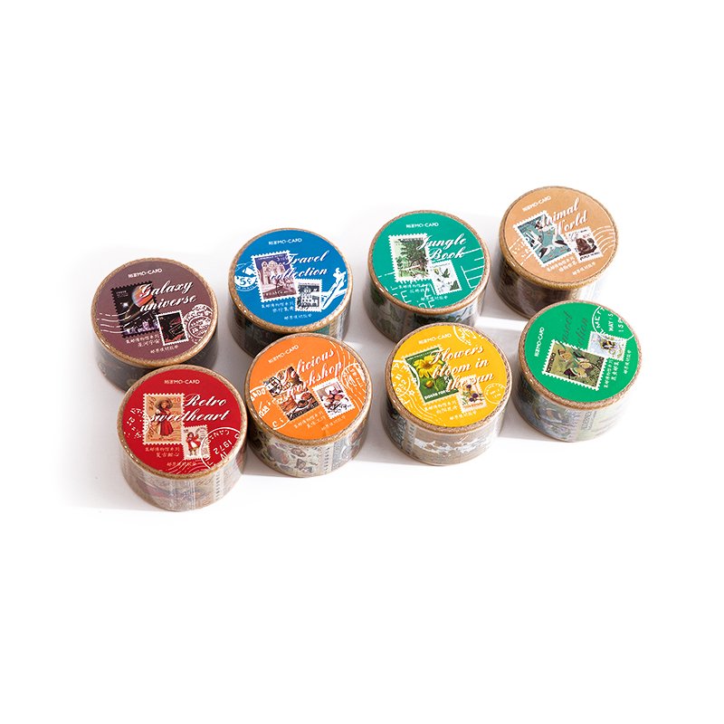 Custom Scrapbooking Printed Vintage Postage Stamp Sticker Paper Washi Tape in Bulk