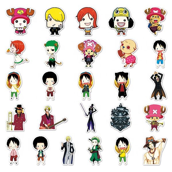 106 Pieces/set Anime 1 Piece Luffy Luggage Laptop Guitar Waterproof Graffiti Cartoon Sticker