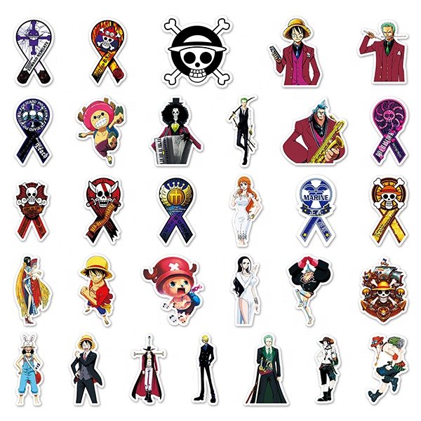 106 Pieces/set Anime 1 Piece Luffy Luggage Laptop Guitar Waterproof Graffiti Cartoon Sticker