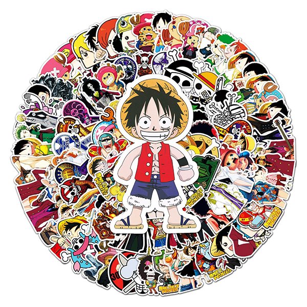 106 Pieces/set Anime 1 Piece Luffy Luggage Laptop Guitar Waterproof Graffiti Cartoon Sticker