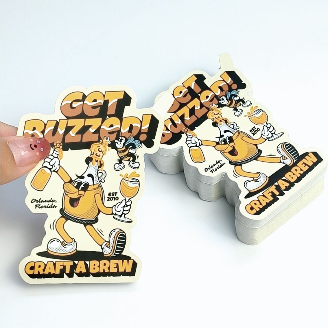 Waterproof custom logo cartoon sticker printing self adhesive vinyl die cut sticker