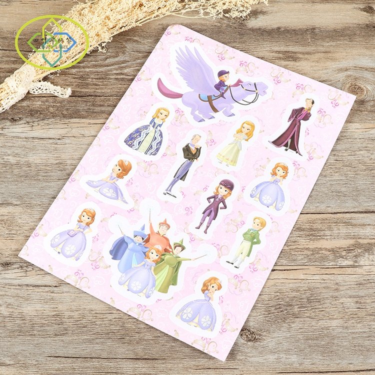 Wholesale Self Adhesive Paper Kiss Cut Stickers Printing Cartoon Waterproof Custom Sticker Sheet