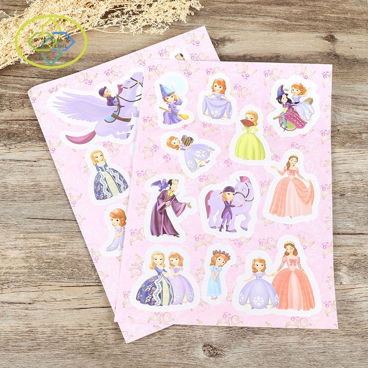 Wholesale Self Adhesive Paper Kiss Cut Stickers Printing Cartoon Waterproof Custom Sticker Sheet