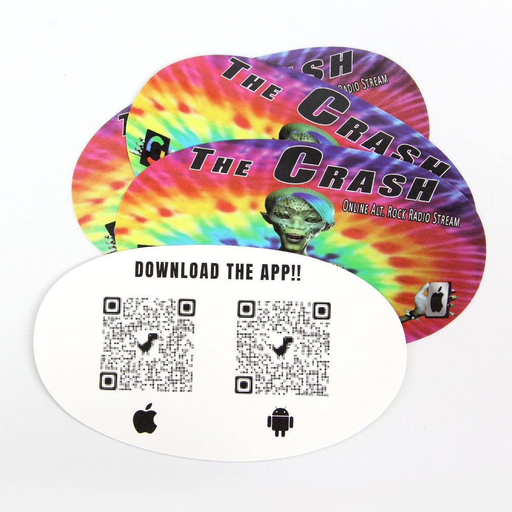 Durable Waterproof Cartoon Stickers Vinyl PVC Decoration Holographic Glittery Logo Laptop Die Cut Sticker Decal with QR code