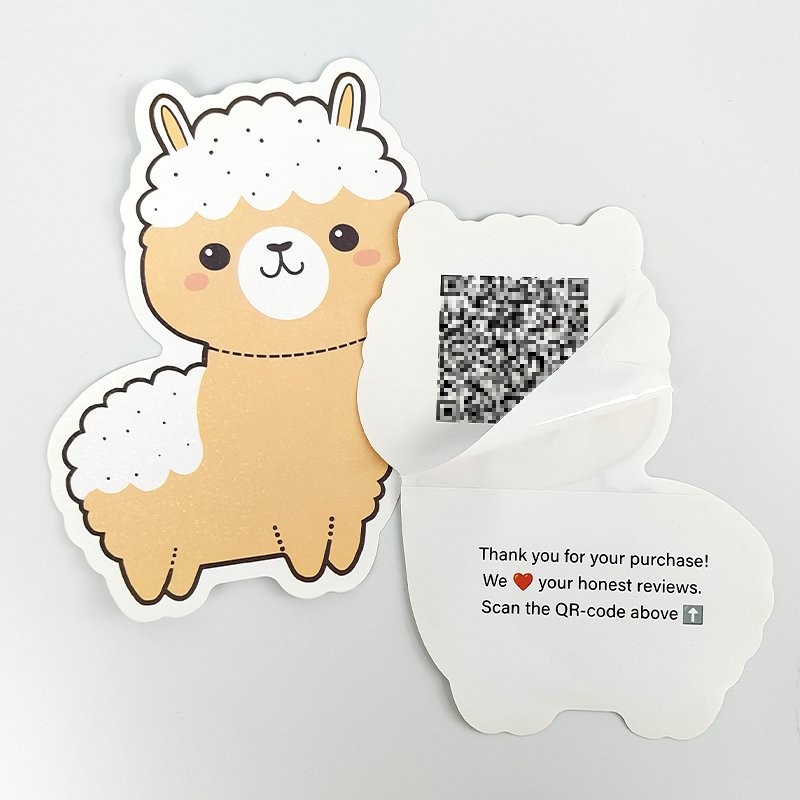 Durable Waterproof Cartoon Stickers Vinyl PVC Decoration Holographic Glittery Logo Laptop Die Cut Sticker Decal with QR code
